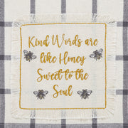 Embroidered Bee Tea Towel Set of 4 19x28