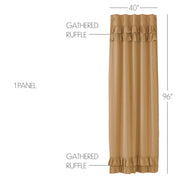 Simple Life Flax Khaki Ruffled Panel 96x40