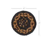 Black & Tan Jute Coaster Set of 6