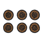 Black & Tan Jute Coaster Set of 6