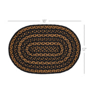 Black & Tan Jute Oval Placemat 12x18