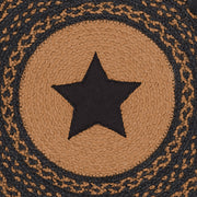 Farmhouse Jute Chair Pad Applique Star 15 inch Diameter