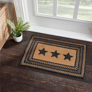 Farmhouse Jute Rug Rect Stencil Stars w/ Pad 20x30