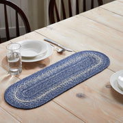 Great Falls Blue Jute Oval Runner 8x24