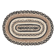 Sawyer Mill Charcoal Creme Jute Oval Placemat 10x15