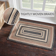 Sawyer Mill Charcoal Creme Jute Rug Rect w/ Pad 24x36