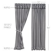 Annie Buffalo Black Check Ruffled Panel Set of 2 96x50