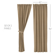 Sawyer Mill Charcoal Plaid Panel Set of 2 96x40