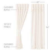 Simple Life Flax Antique White Ruffled Panel Set of 2 96x40