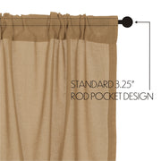 Tobacco Cloth Khaki Prairie Short Panel Fringed Set of 2 63x36x18