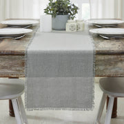 Burlap Dove Grey Runner Fringed 12x72