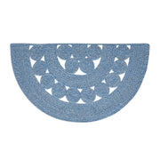 Celeste Blended Blue Indoor/Outdoor Half Circle Rug 19.5x36