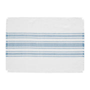 Antique White Stripe Blue Indoor/Outdoor Placemat Set of 6 13x19