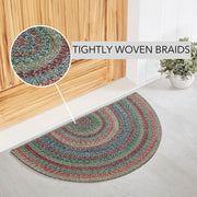Multi Jute Rug Half Circle w/ Pad 19.5x36