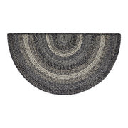 Sawyer Mill Black White Jute Rug Half Circle w/ Pad 19.5x36