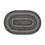 Sawyer Mill Black White Jute Rug Oval w/ Pad 20x30