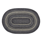 Sawyer Mill Black White Jute Rug Oval w/ Pad 24x36