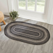 Sawyer Mill Black White Jute Rug Oval w/ Pad 27x48