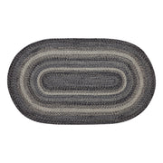 Sawyer Mill Black White Jute Rug Oval w/ Pad 36x60