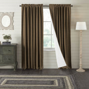 Black Check Blackout Panel Scalloped 84x50