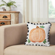 Annie Black Check Pumpkin Pillow 12x12