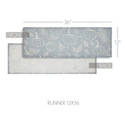 Silhouette Pumpkin Grey Runner 12x36