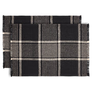 Eston Black Tan Plaid Placemat Set of 2 13x19