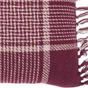 Eston Burgundy Tan Plaid Pillow 12x12