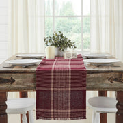 Eston Burgundy Tan Plaid Runner 12x60