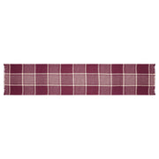 Eston Burgundy Tan Plaid Runner 12x60