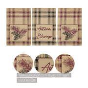 Connell Pinecone Plaid Tea Towel Set of 3 19x28