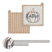 Bountifall Pumpkin Gather Trivet Set of 3 8x8