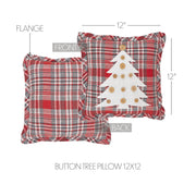 Gregor Plaid Button Tree Pillow 12x12