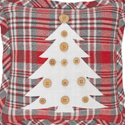 Gregor Plaid Button Tree Pillow 12x12