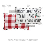 Annie Red Check To All A Good Night Pillow 14x22