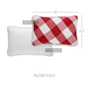 Annie Red Check Pillow 9.5x14
