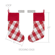 Annie Red Check Stocking 12x20