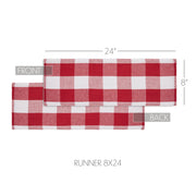 Annie Red Check Runner 8x24