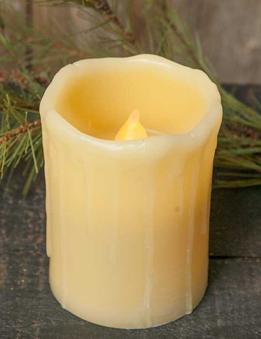Ivory Pillar Timer Candle - 3"x 4"