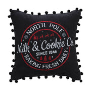 Annie Black Check Milk and Cookies Pillow 12x12