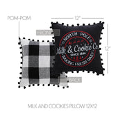 Annie Black Check Milk and Cookies Pillow 12x12