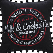 Annie Black Check Milk and Cookies Pillow 12x12