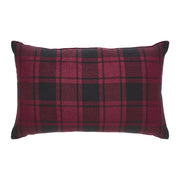 Cumberland Red Black Plaid Winter Forest Pillow 14x22
