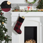 Cumberland Red Black Plaid Stocking 12x20