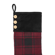 Cumberland Red Black Plaid Stocking 12x20