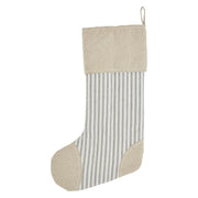 Grace Ticking Stripe Patch Stocking 12x20