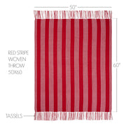 Arendal Red Stripe Woven Throw 50x60