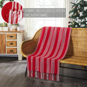 Arendal Red Stripe Woven Throw 50x60