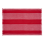Arendal Red Stripe Placemat Set of 2 Fringed 13x19
