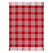 Eston Red White Plaid Woven Throw 50x60